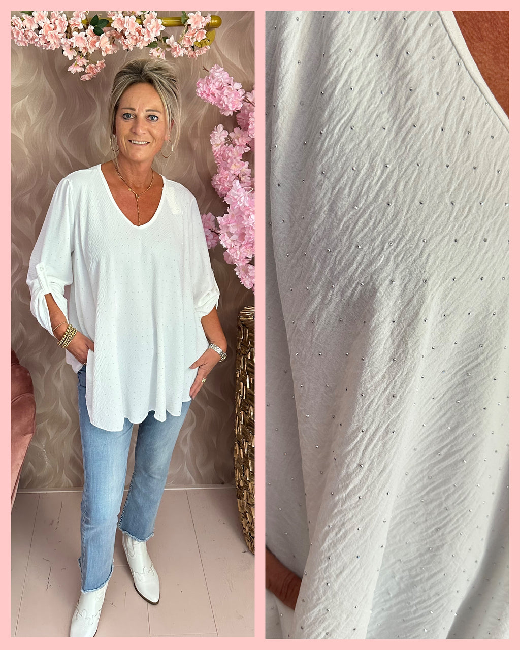 STRASS BLOUSE WHITE • AANBIEDING