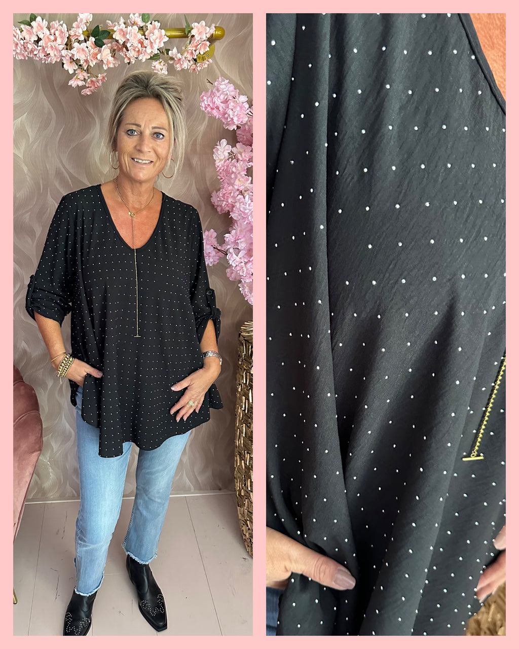 STRASS BLOUSE BLACK • AANBIEDING