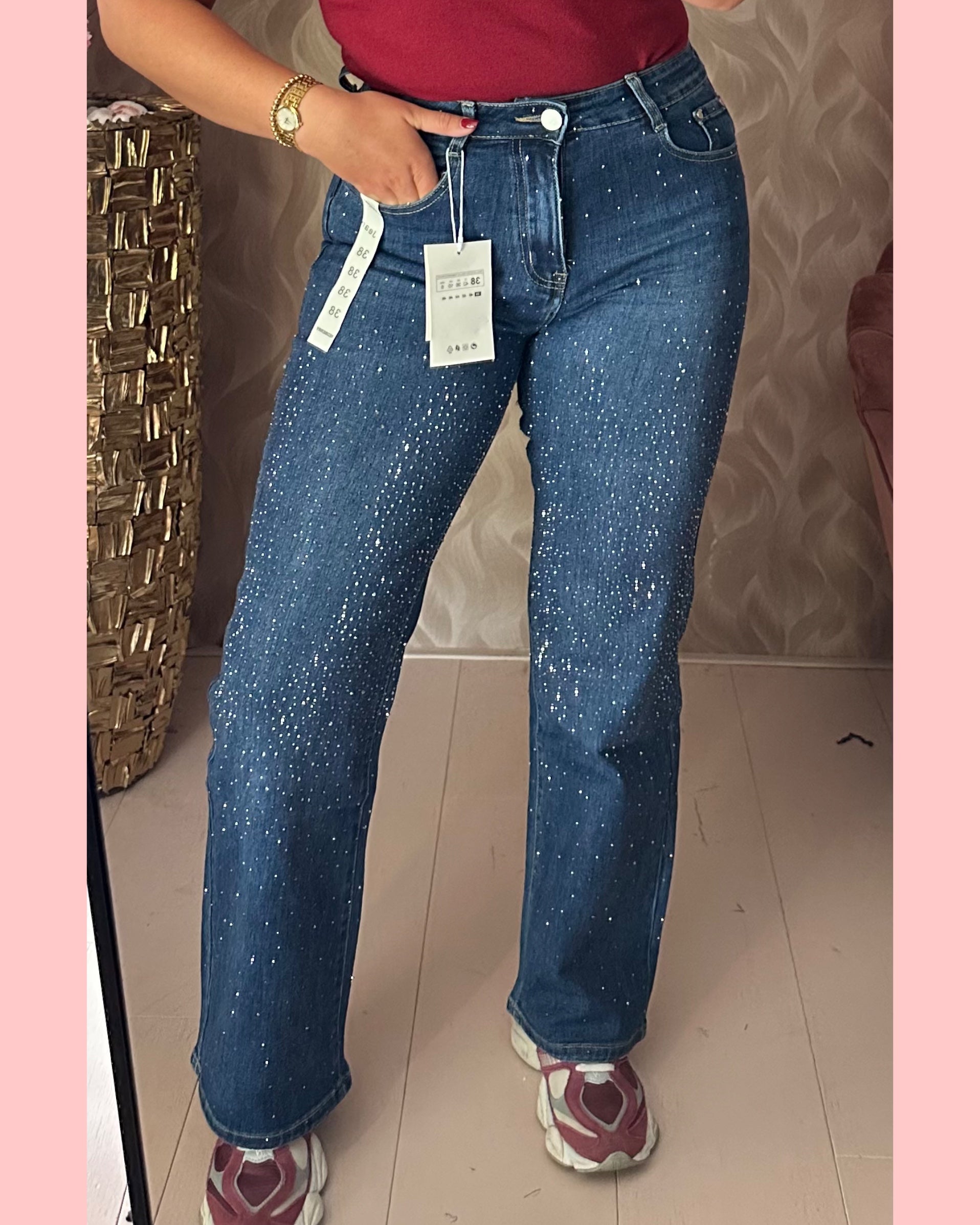 STRASS JEANS DENIM • SKJ990-1 • AANBIEDING