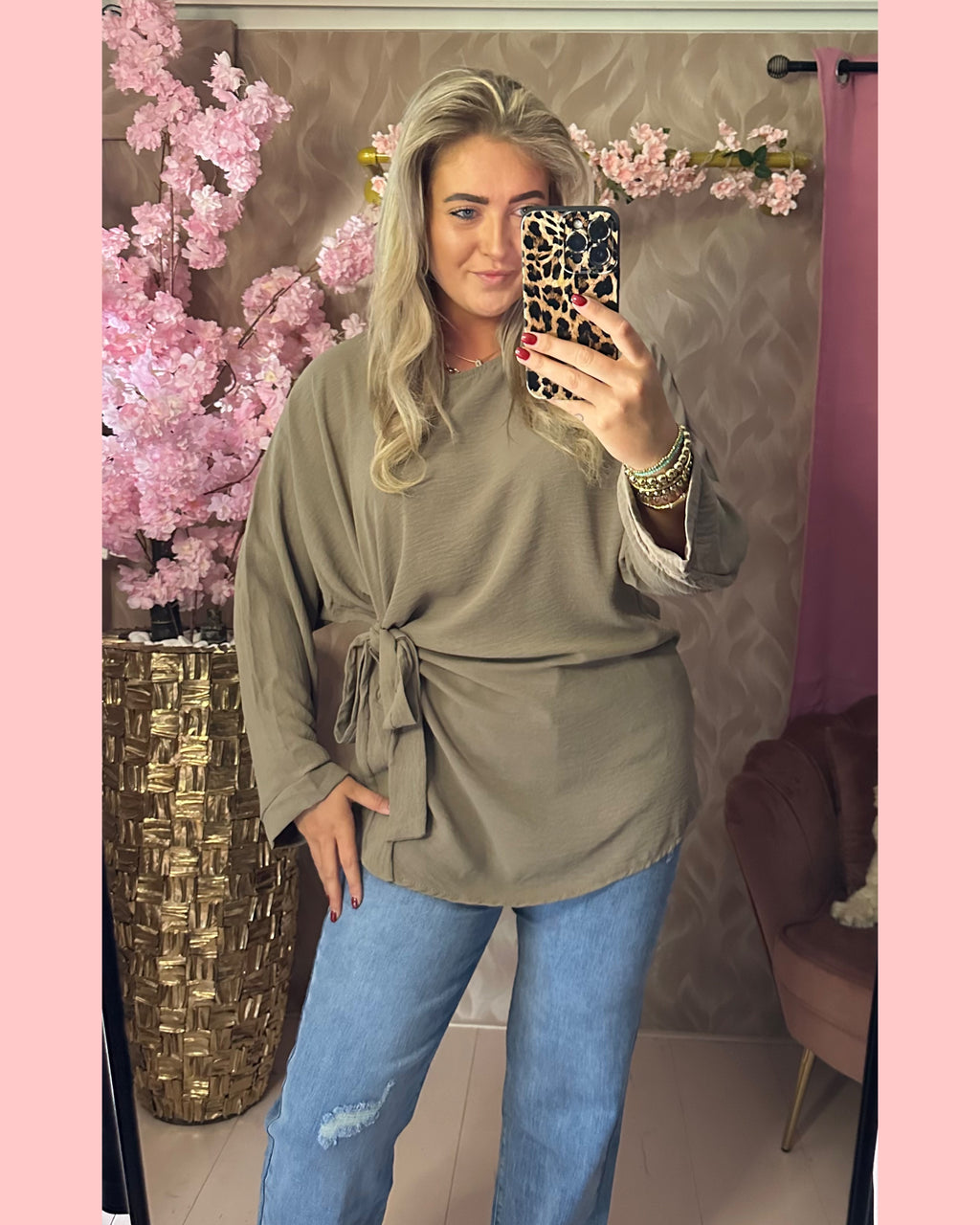 STRIK BLOUSE • TAUPE • AANBIEDING