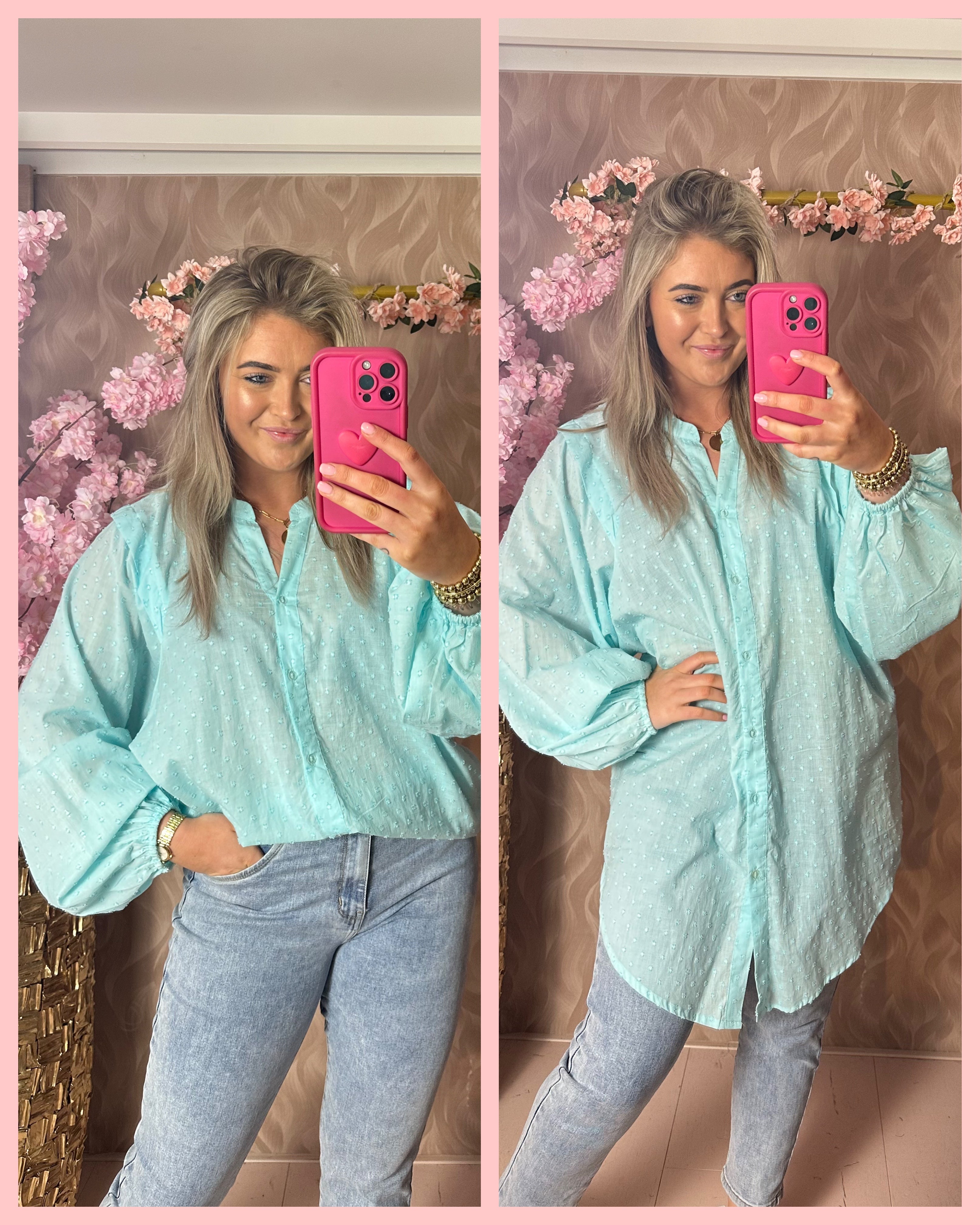 ISABEL BLOUSE AQUA