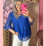 KANTEN BLOUSE COBALT “𝐊𝐍𝐀𝐋𝐋𝐄𝐑” AANBIEDING