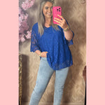 KANTEN BLOUSE COBALT “𝐊𝐍𝐀𝐋𝐋𝐄𝐑” AANBIEDING