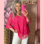 KANTEN BLOUSE ROZE “𝐊𝐍𝐀𝐋𝐋𝐄𝐑” AANBIEDING