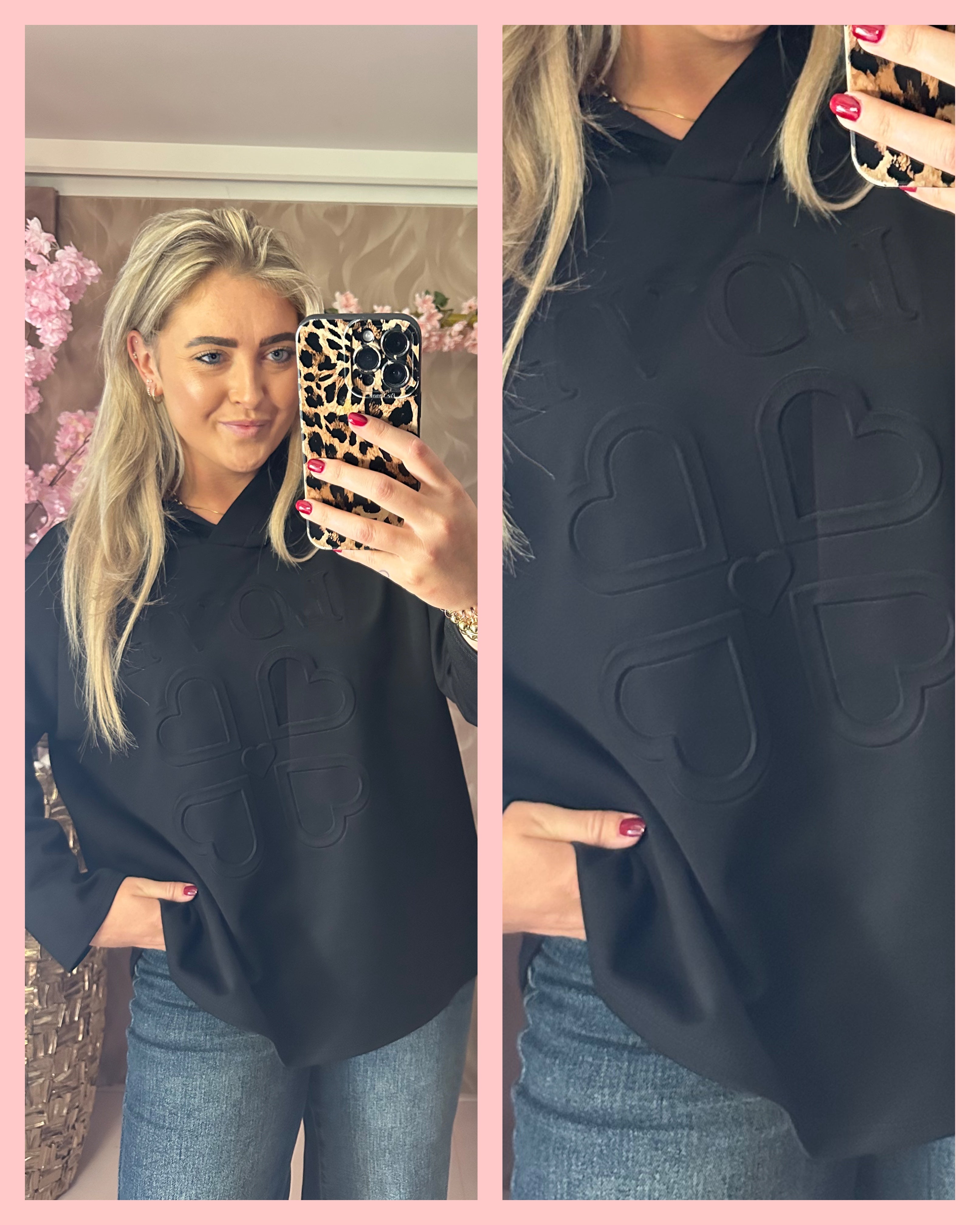 LOVE HOODIE • ZWART • AANBIEDING