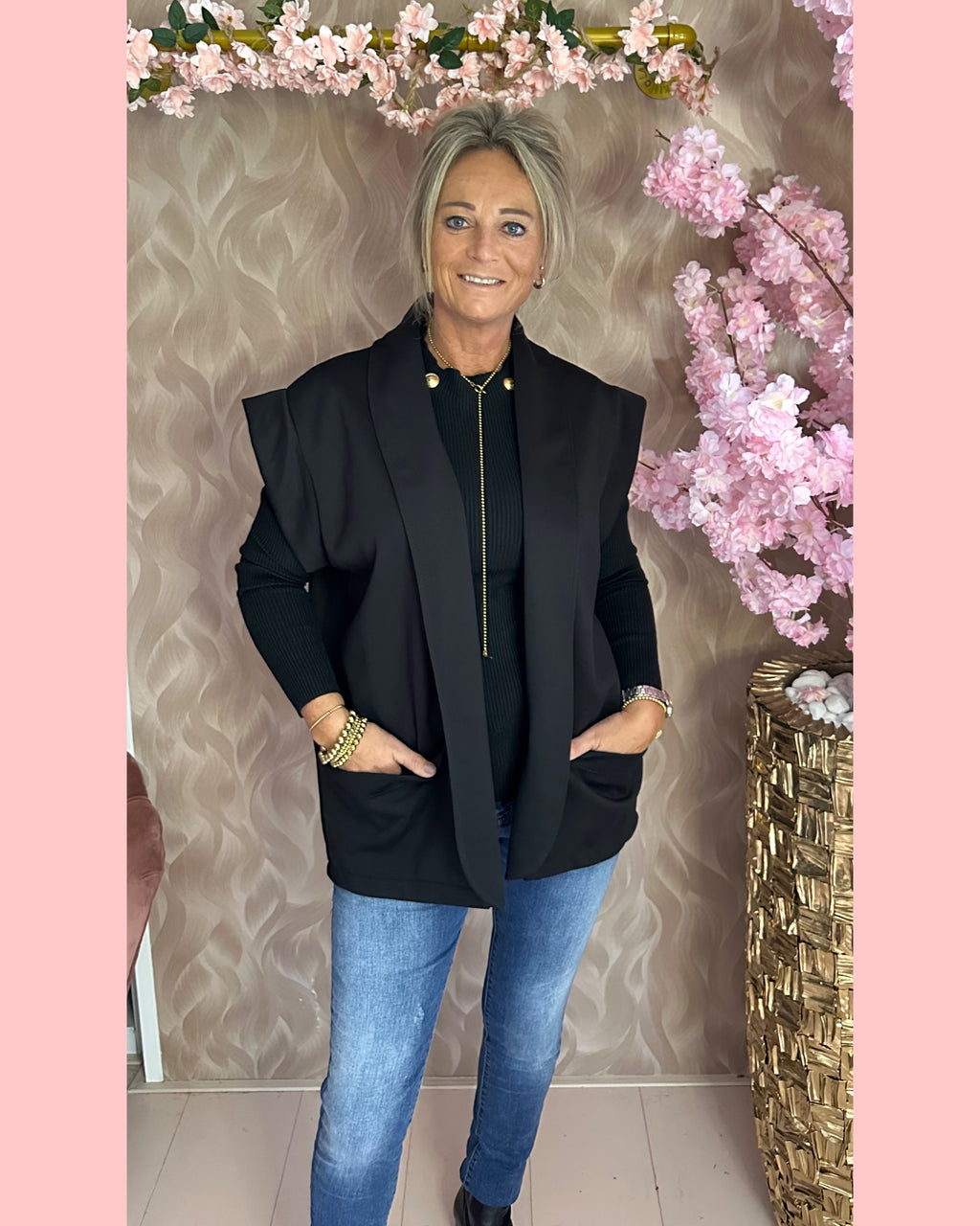 JOGGING GILET ZWART • AANBIEDING