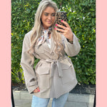 OVERSIZED CARGO BLAZER TAUPE