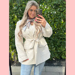 OVERSIZED CARGO BLAZER BEIGE