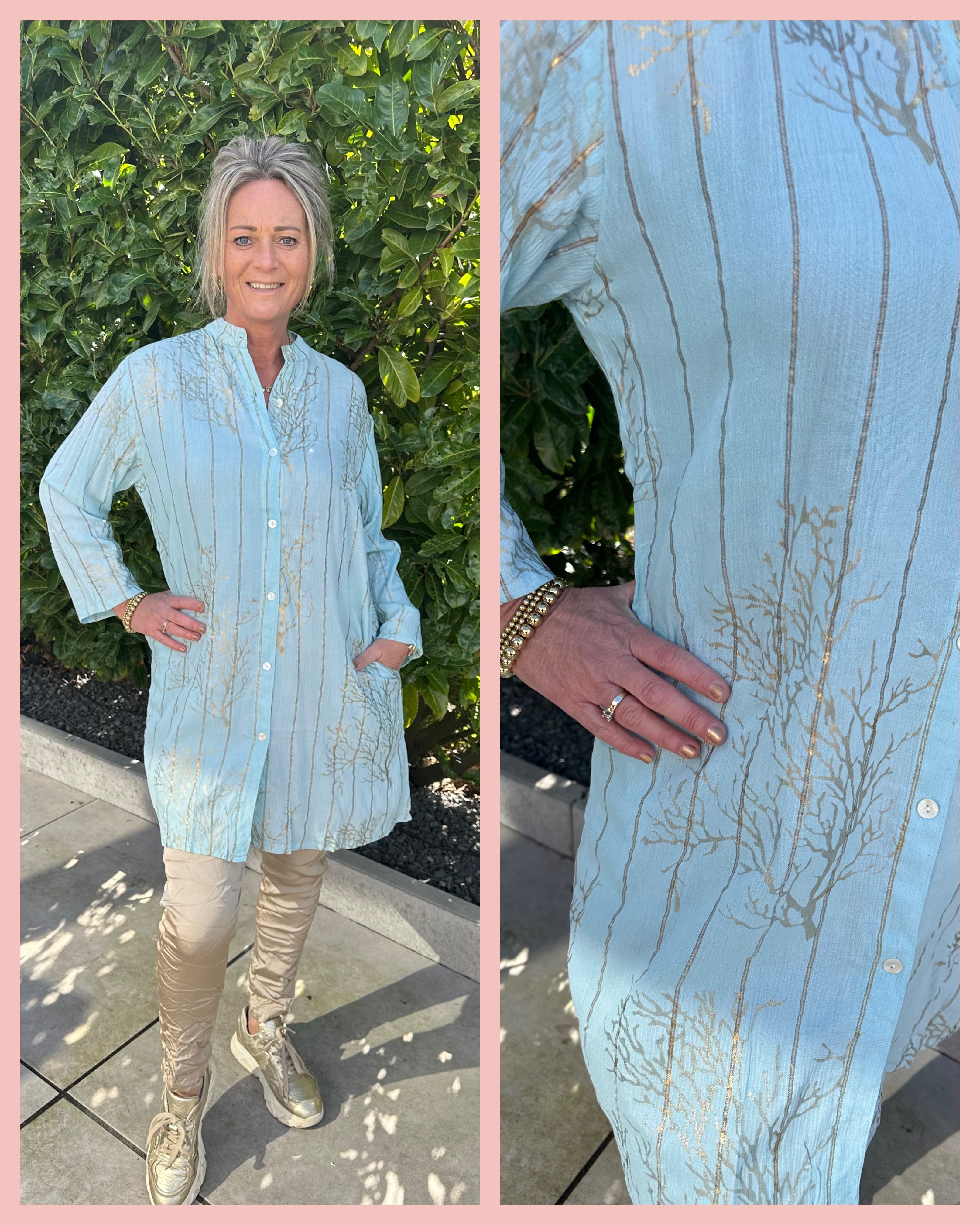 TREE OF LIFE BLOUSE GOLD/TURQUOISE ✨ 𝐀𝐀𝐍𝐁𝐈𝐄𝐃𝐈𝐍𝐆