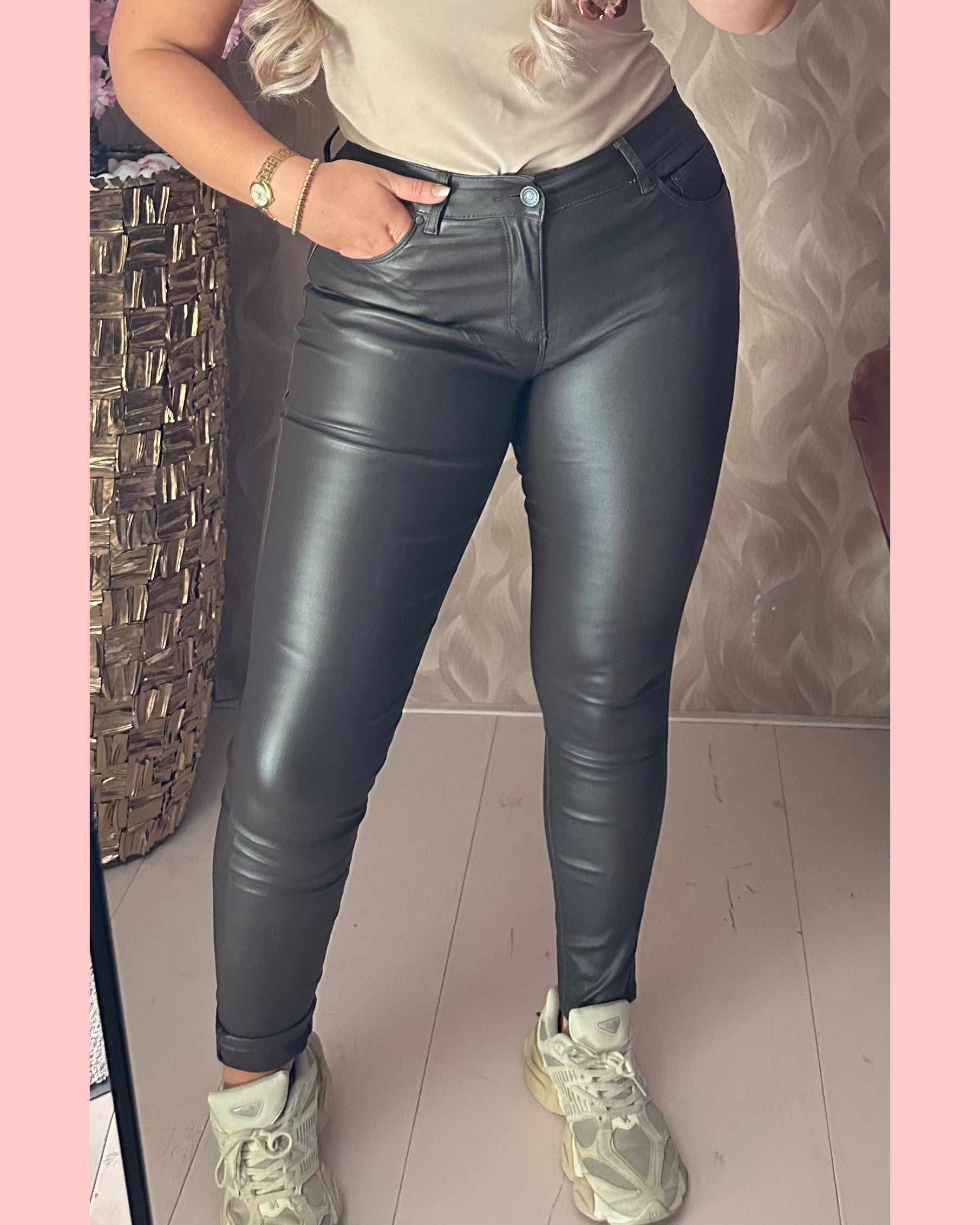 ANA & LUCY PU SKINNY • CHOCO • AANBIEDING