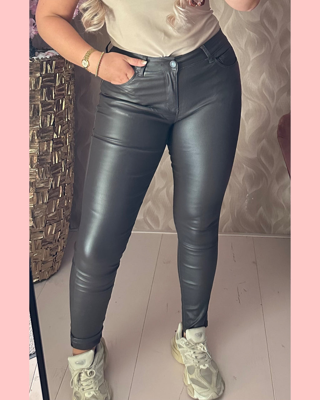 ANA & LUCY PU SKINNY • CHOCO • AANBIEDING