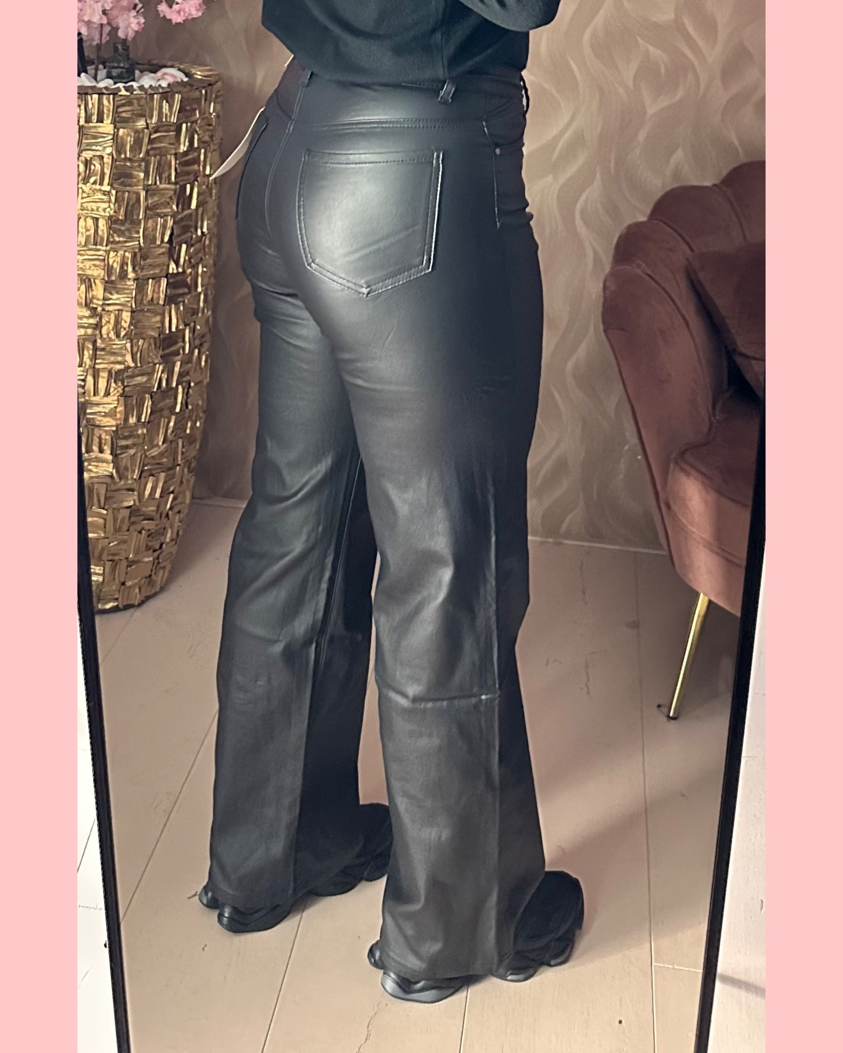 GOODIE WIDE LEG PU BLACK •• DJ2685 •• AANBIEDING