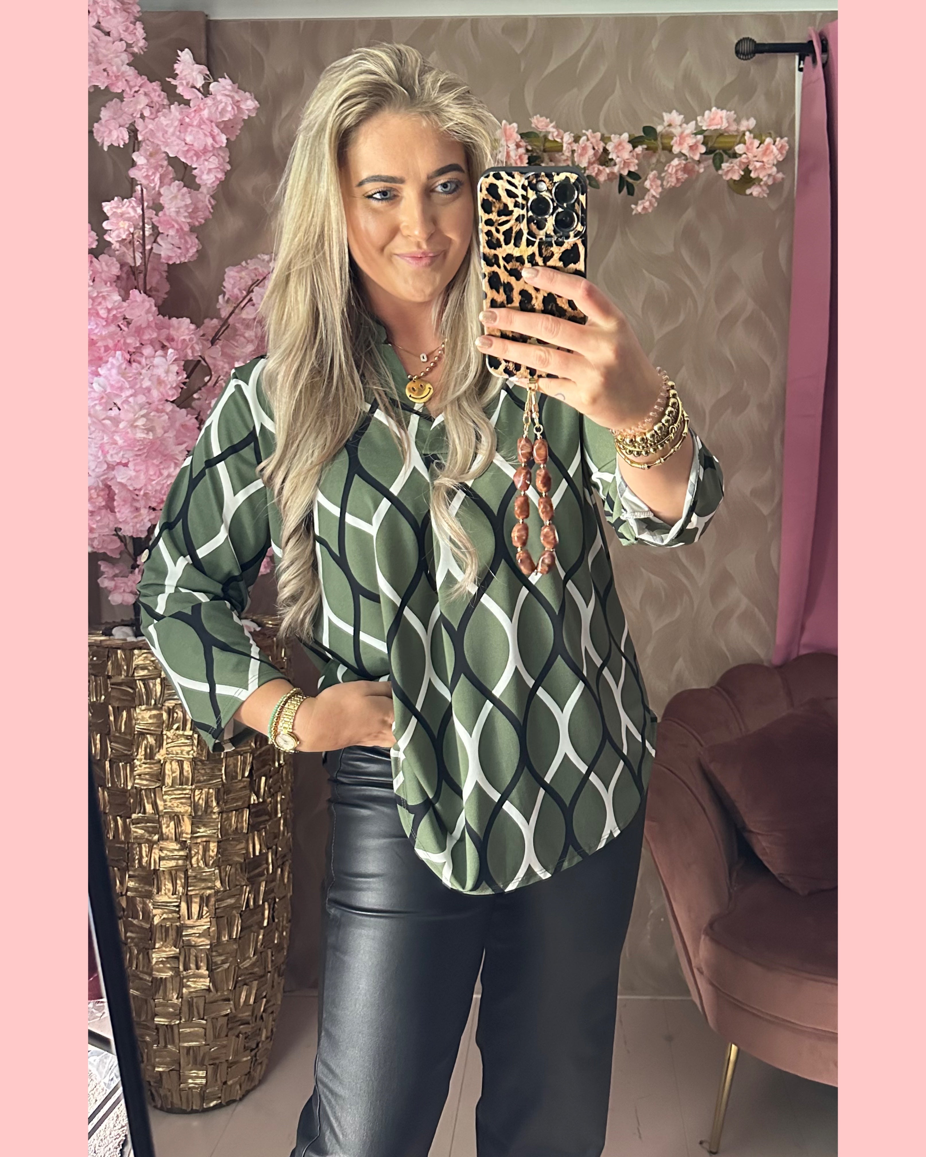 FAVORITE TRAVEL BLOUSE •• RETRO GROEN •• AANBIEDING