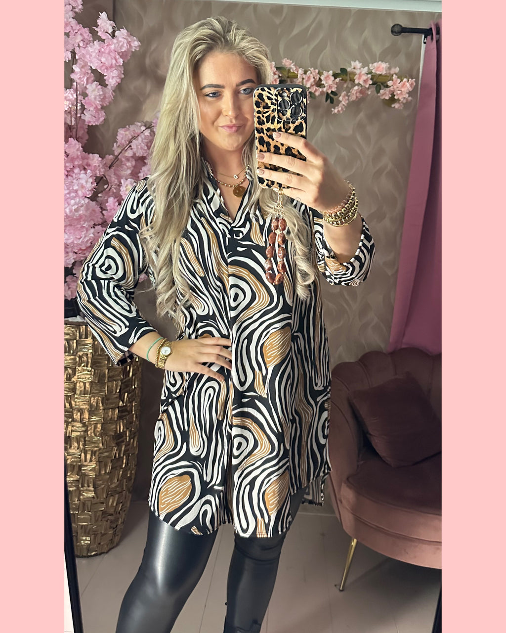 TRAVEL TUNIEK •• CAMEL PRINT