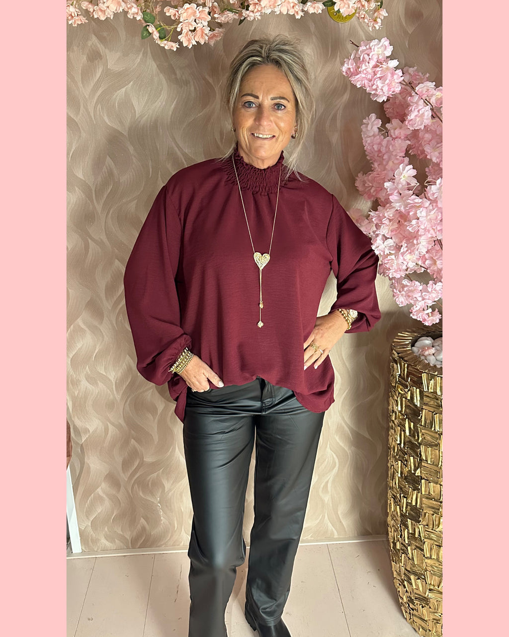 “COL” BLOUSE BORDEAUX • AANBIEDING