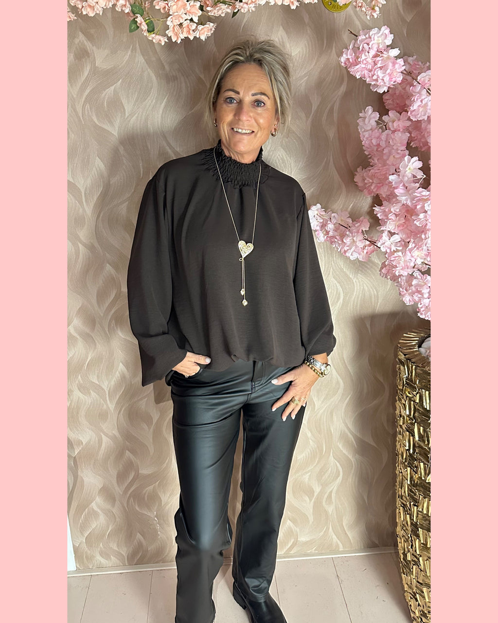 “COL” BLOUSE CHOCO BRUIN • AANBIEDING