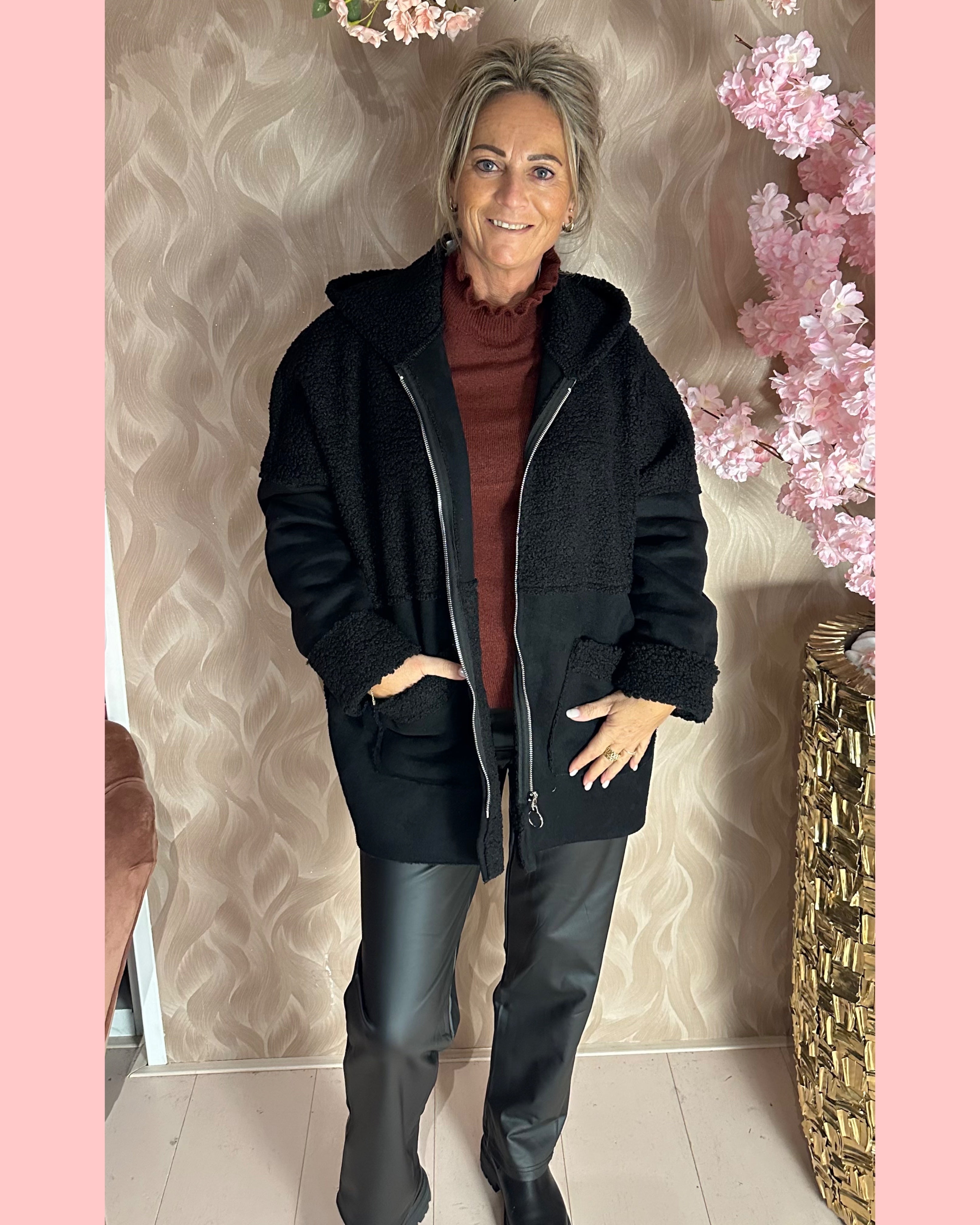 LAMMY - TEDDY VEST ZWART