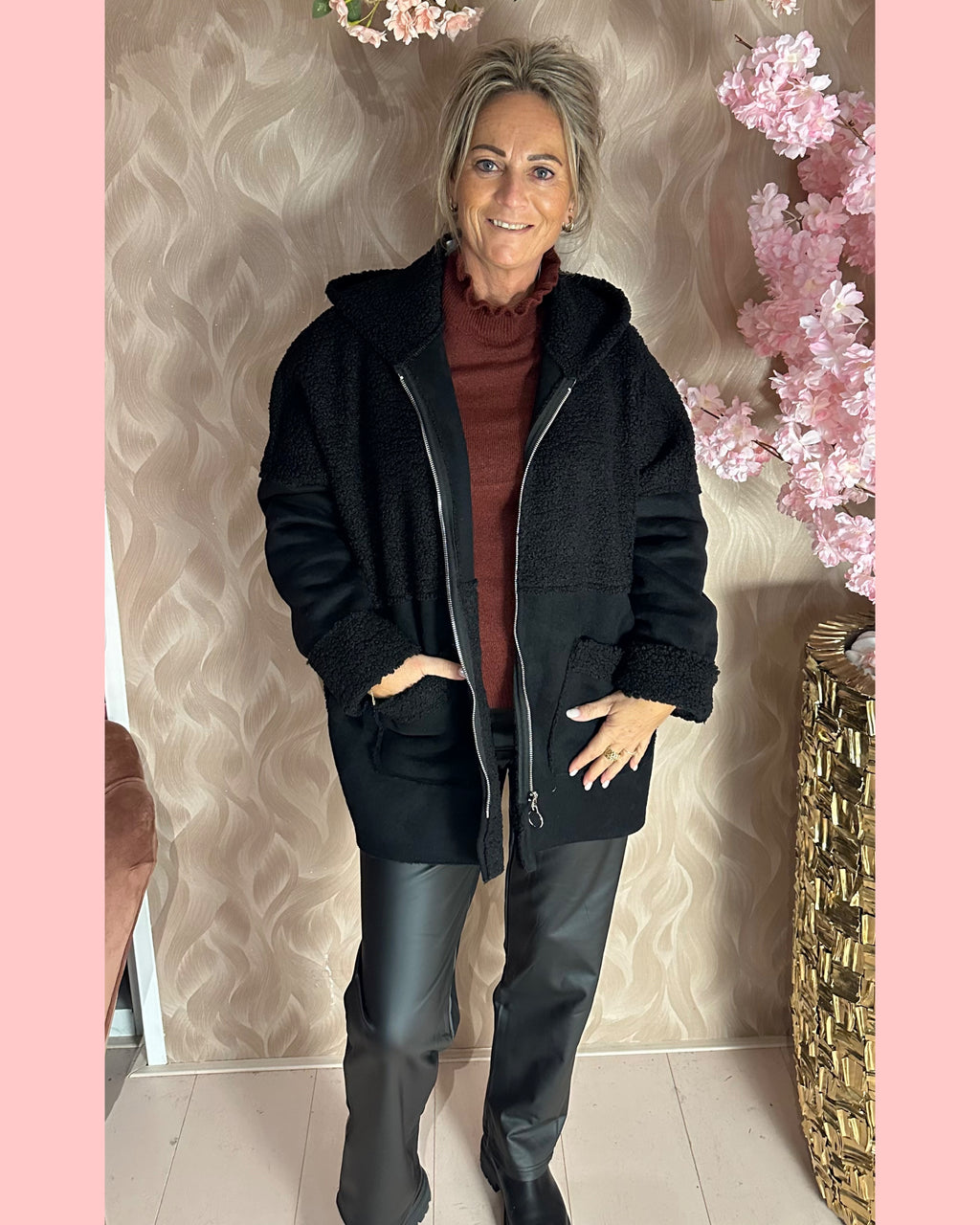 LAMMY - TEDDY VEST ZWART