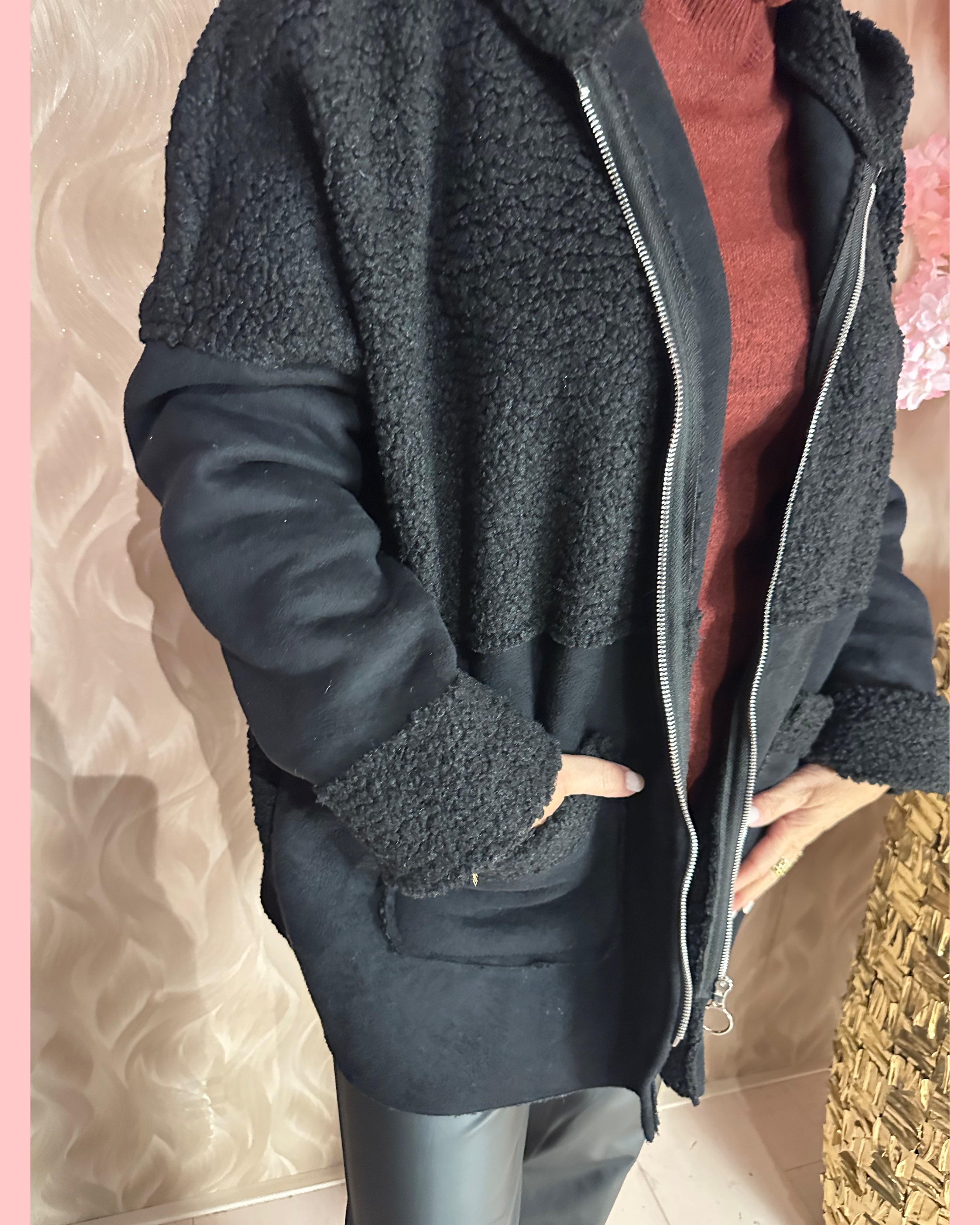 LAMMY - TEDDY VEST ZWART