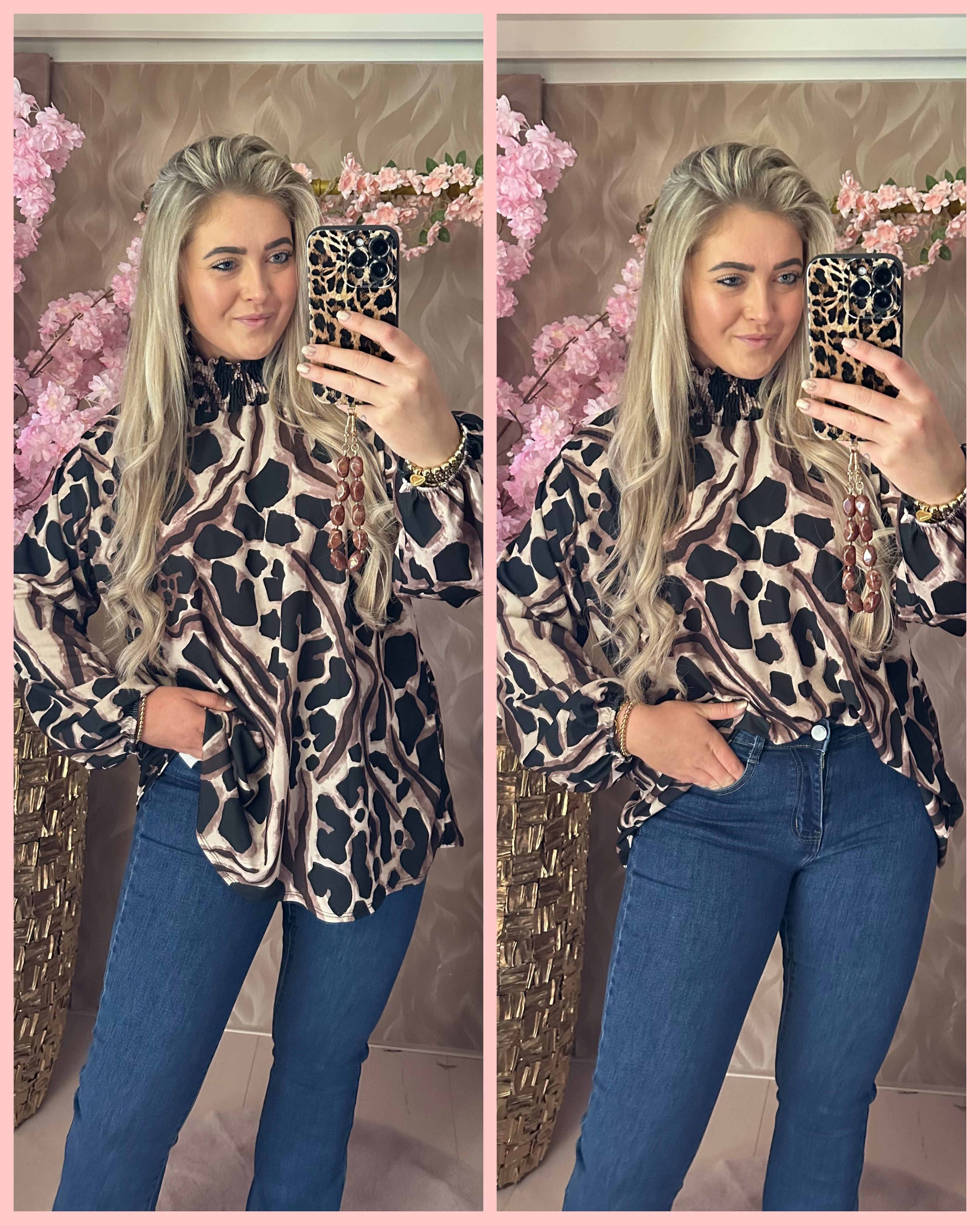 LIKE TRAVEL • BLOUSE • ANIMAL BLACK • AANBIEDING