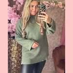 PEARL KNIT •• OLIVE GREEN •• AANBIEDING
