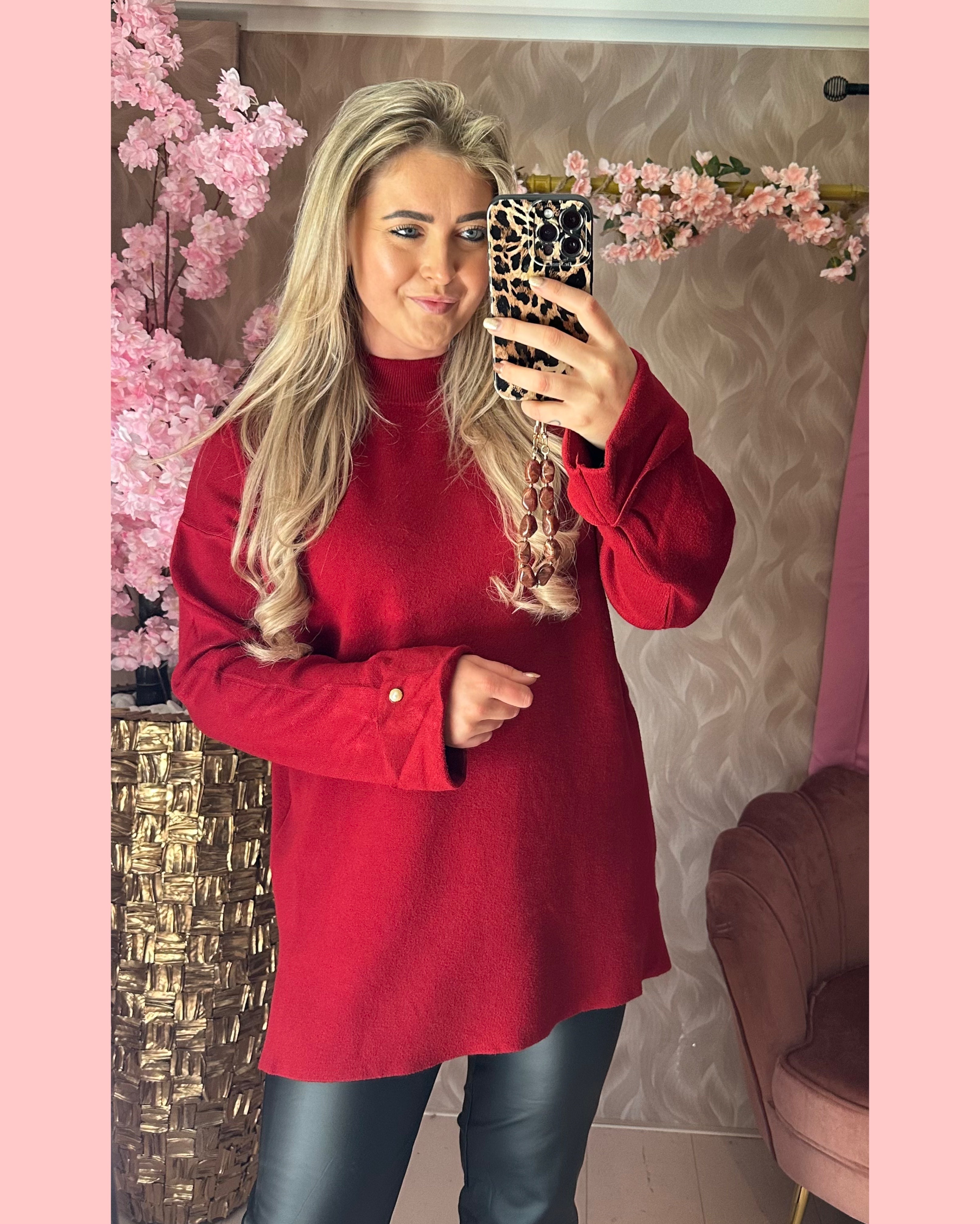 PEARL KNIT •• WINE RED •• AANBIEDING