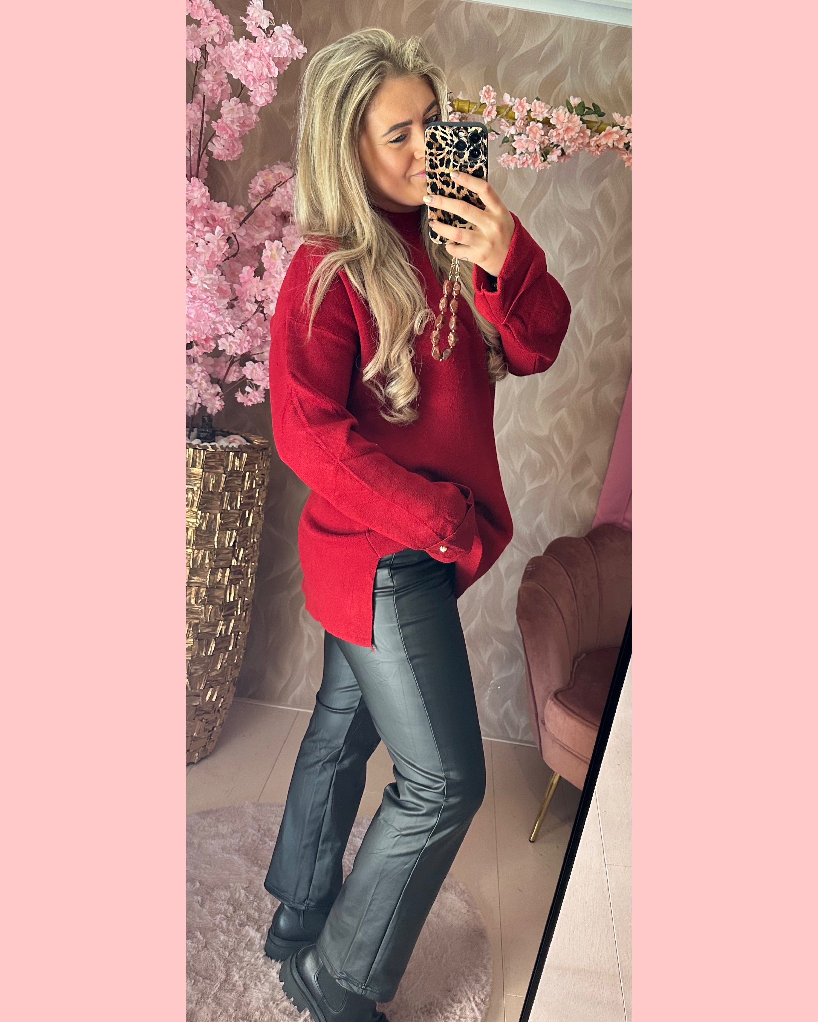 PEARL KNIT •• WINE RED •• AANBIEDING