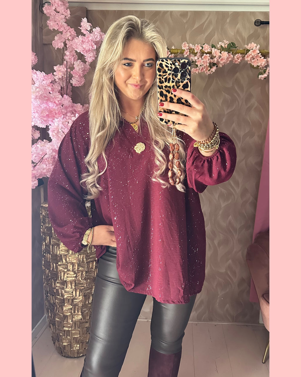 SPARKLE BLOUSE 2.0 BORDEAUX ✨❤️ AANBIEDING