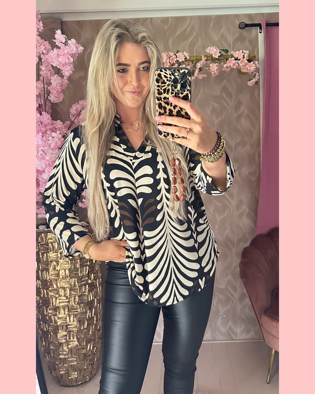 FAVORITE TRAVEL BLOUSE •• BLAD PRINT •• AANBIEDING