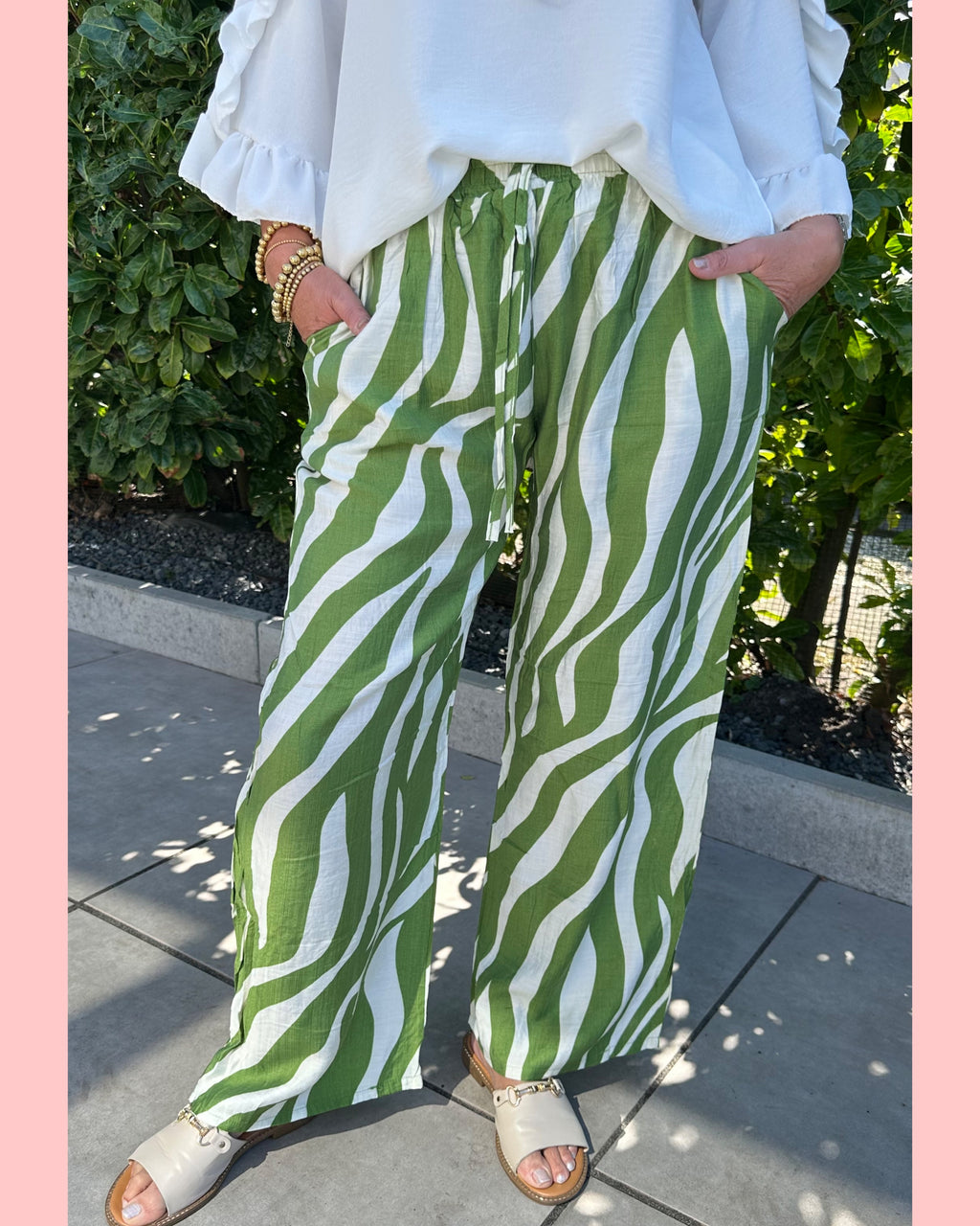 ZEBRA BROEK GROEN •• AANBIEDING