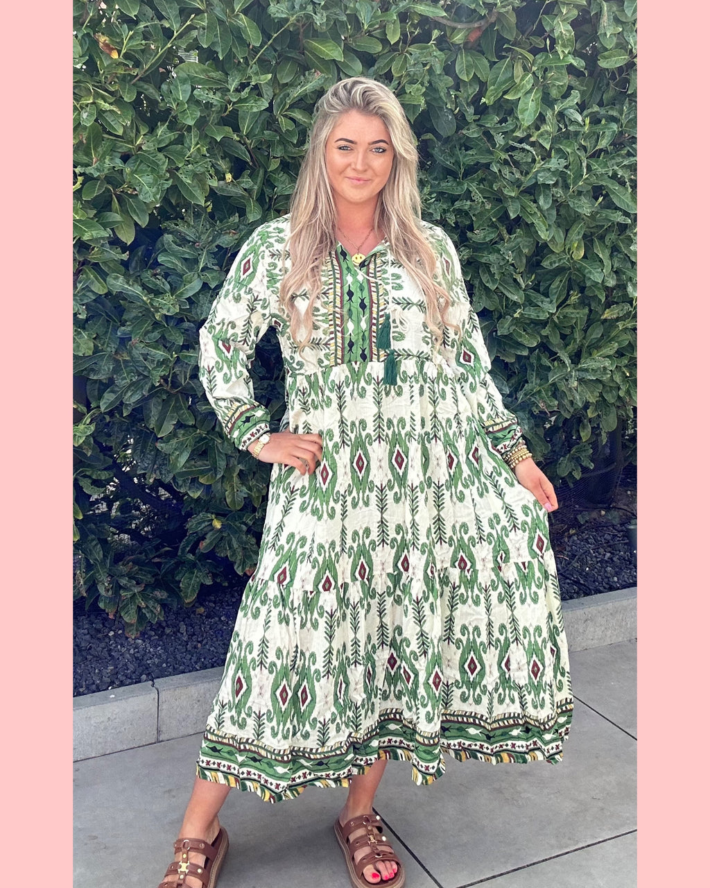 COTTON DRESS •• GROEN •• AANBIEDING