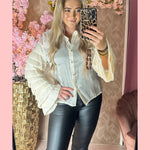 CHAMPAGNE BLOUSE 🥂 RUFFEL MOUW 🥂 𝐀𝐀𝐍𝐁𝐈𝐄𝐃𝐈𝐍𝐆